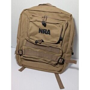 NRA Tactical Backpack Range Hunting 4 Compartments Desert Tan/ KHAKI NEW 13”X16”